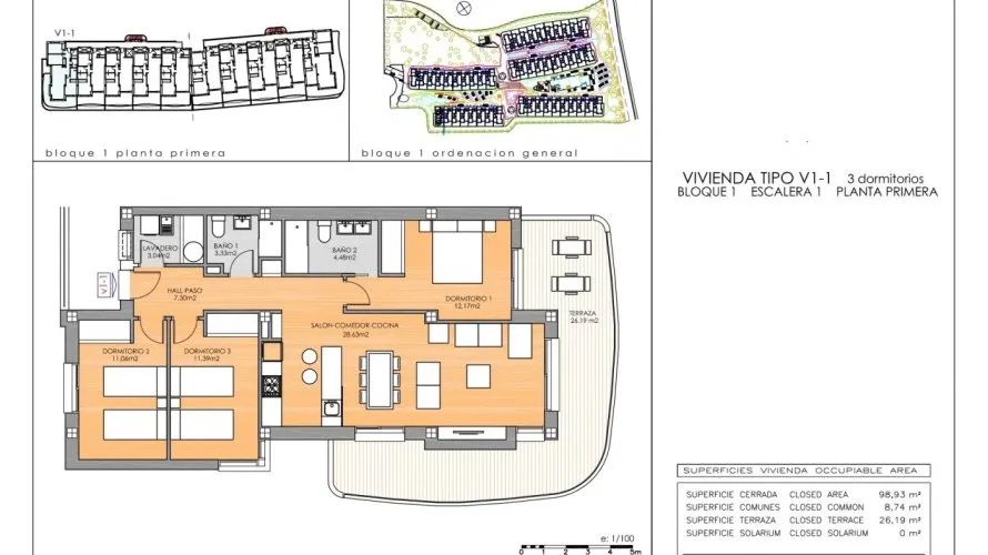 Apartamento de 3 dormitorios en Playa Flamenca II, España No. 690