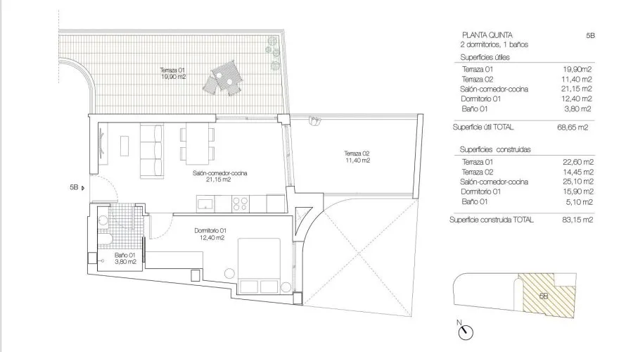 Ático de 1 dormitorio en Torrevieja, España No. 838 № 1