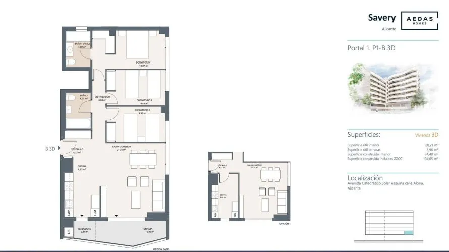 Apartamento de 3 dormitorios en Alicante, Spain No. 1331 № 1