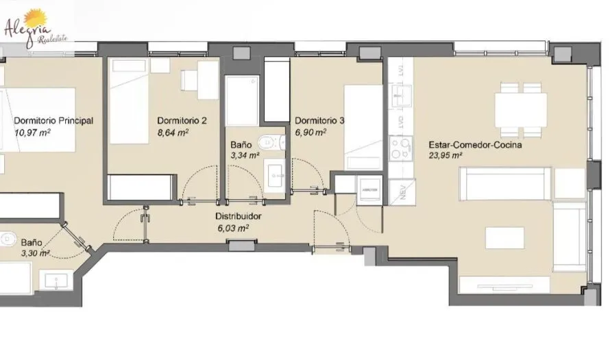Apartamento de 1 dormitorio en Valencia, España No. 614 № 12