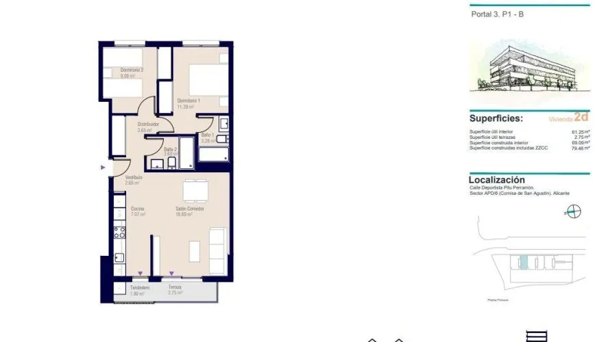 Apartamento de 2 dormitorios en Alicante, Spain No. 1021 № 15