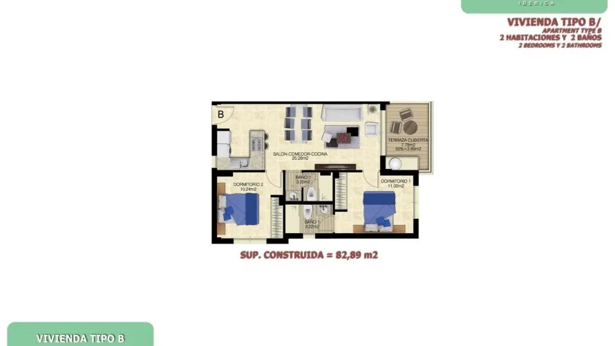 Apartamento de 2 dormitorios en Torrevieja, España No. 1300 № 4