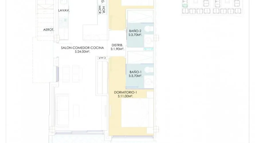 Bungalow de 2 dormitorios en Los Balcones, España No. 809 № 21
