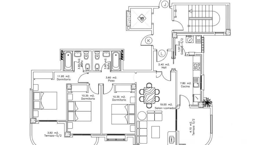 Apartamento de 3 dormitorios en La Manga del Mar Menor, España No. 1381 № 13