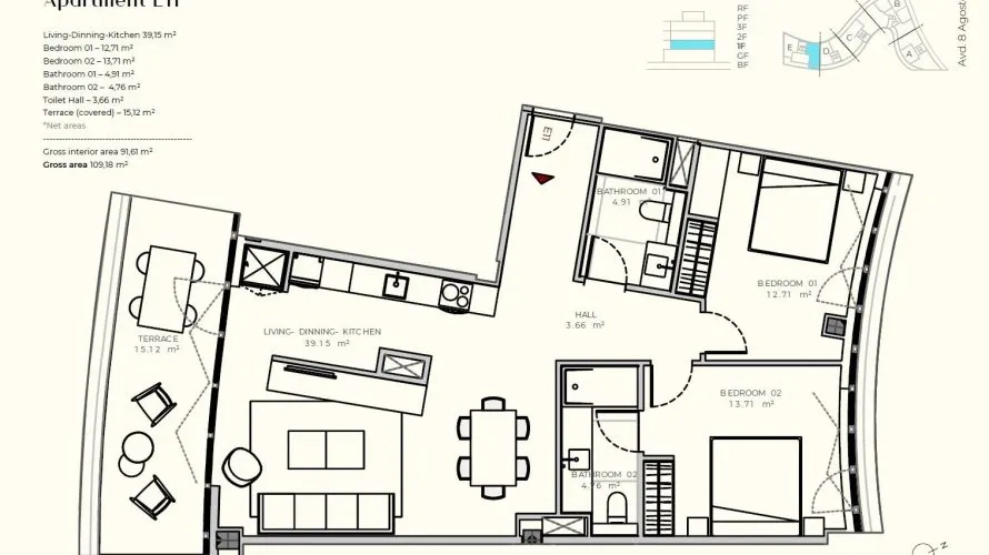 Apartamento de 2 dormitorios en Talamanca, España No. 1429 № 25