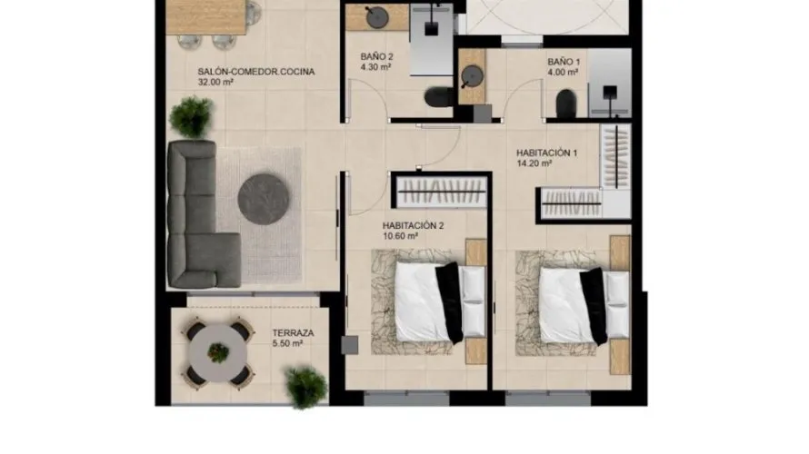 Apartamento de 2 dormitorios en Elche, España No. 1517 № 5