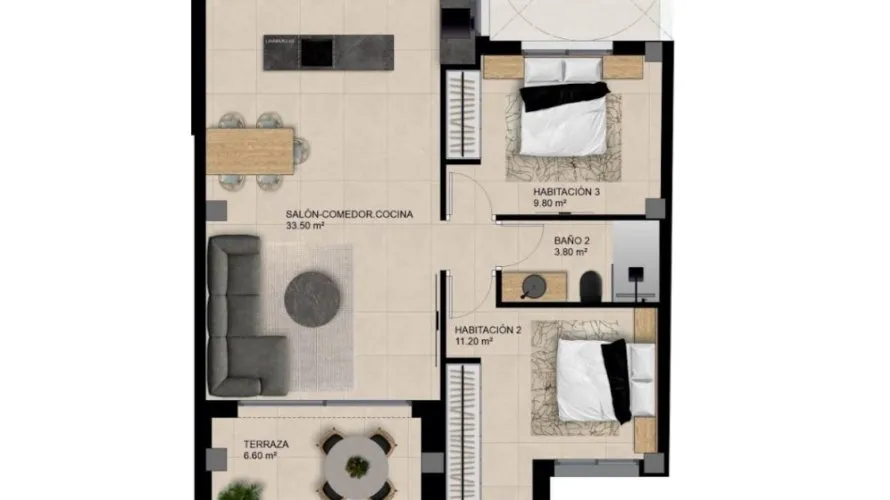 Apartamento de 2 dormitorios en Elche, España No. 1517