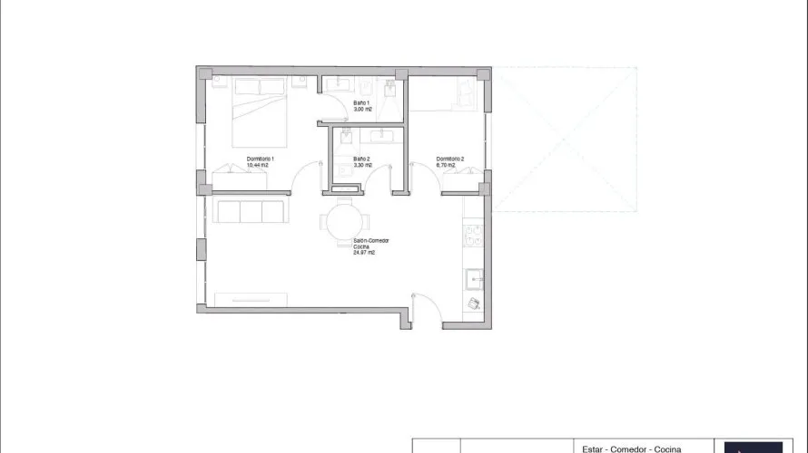 Apartamento de 2 dormitorios en Alicante, España No. 1504