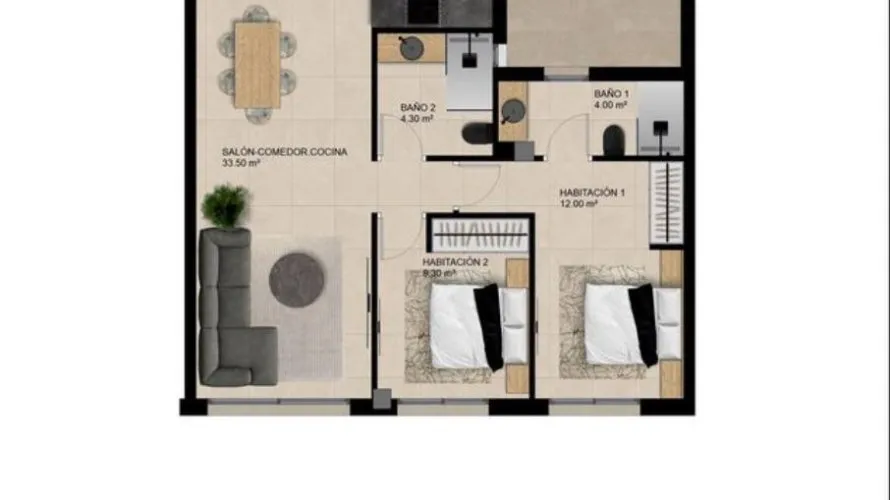 Apartamento de 2 dormitorios en Elche, España No. 1517 № 3