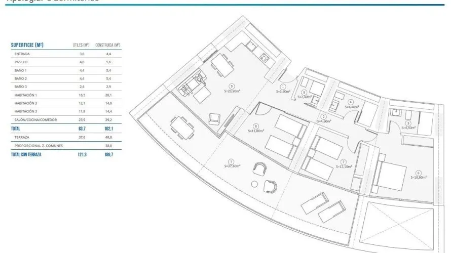 Apartment de 2 chambres à Benidorm, Espagne No. 839 № 5