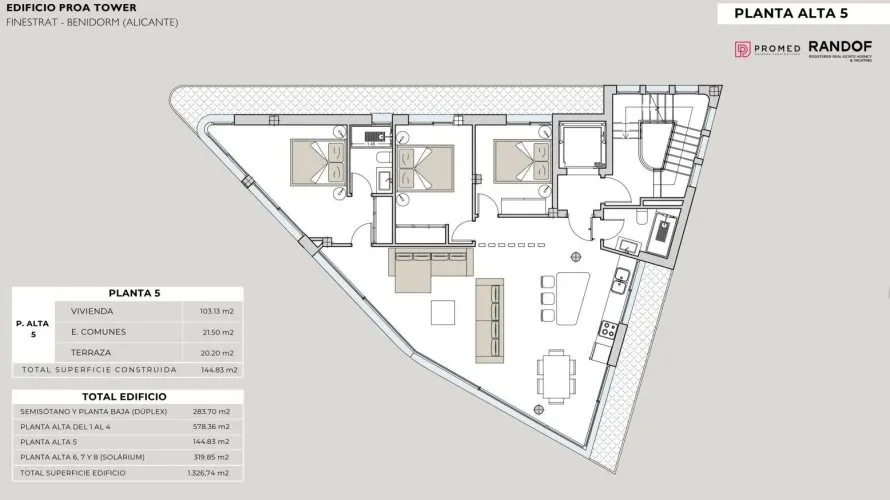 Penthouse de 3 chambres à Finestrat, Espagne No. 1096 № 13