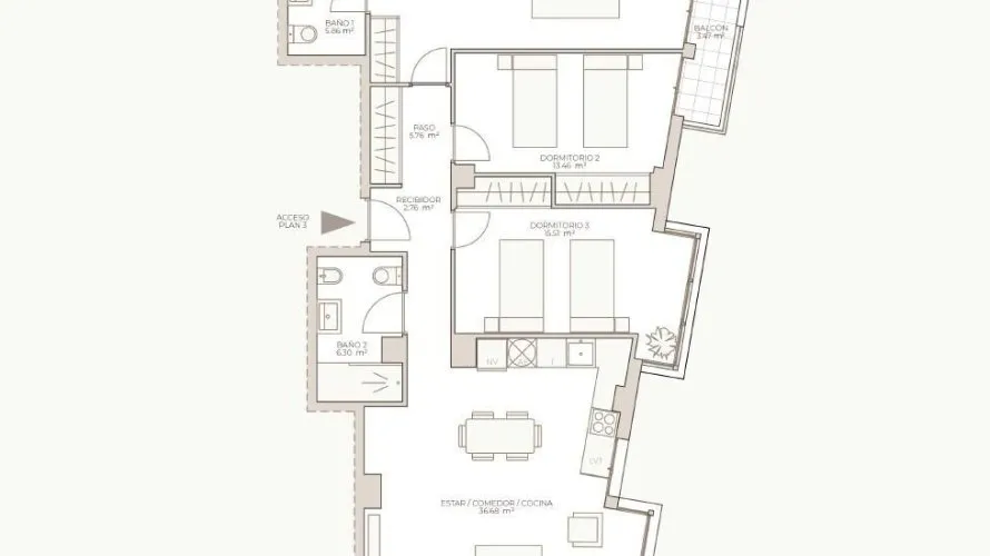 3 bedrooms apartment for sale , Valencia, Spain No. 1364 № 1