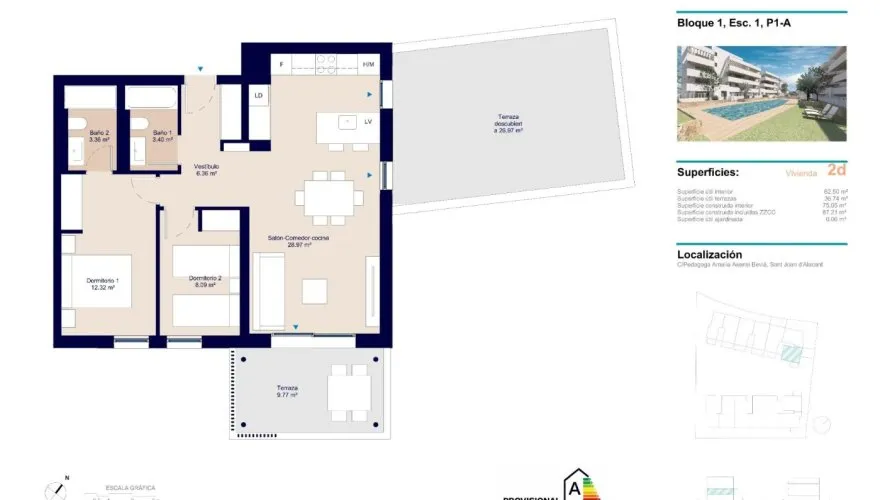 2 bedrooms apartment for sale, San Juan, Spain No. 1772 № 1